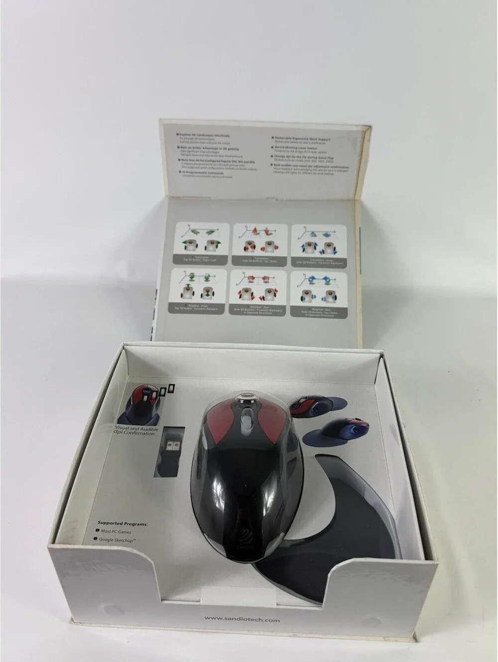 Sandio 3D Game O2 High Performance Laser Gaming Mouse NIB